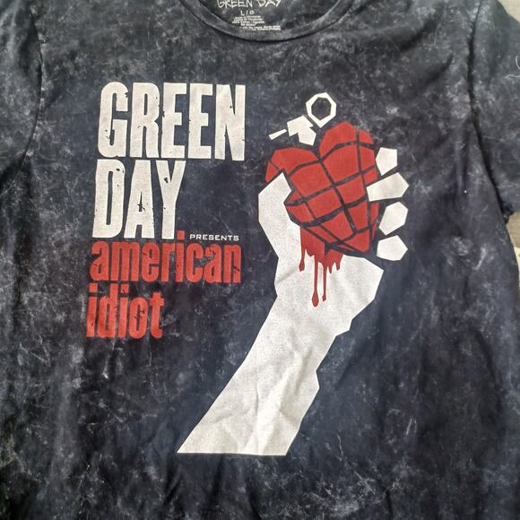 Green Day Band T Shirt Mens L Gray Graphic American Idiot Tour Short Sleeve - Picture 3 of 9